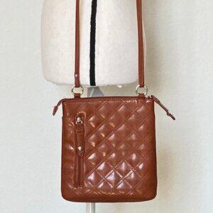 Chestnut Faux Leather Shoulder Bag